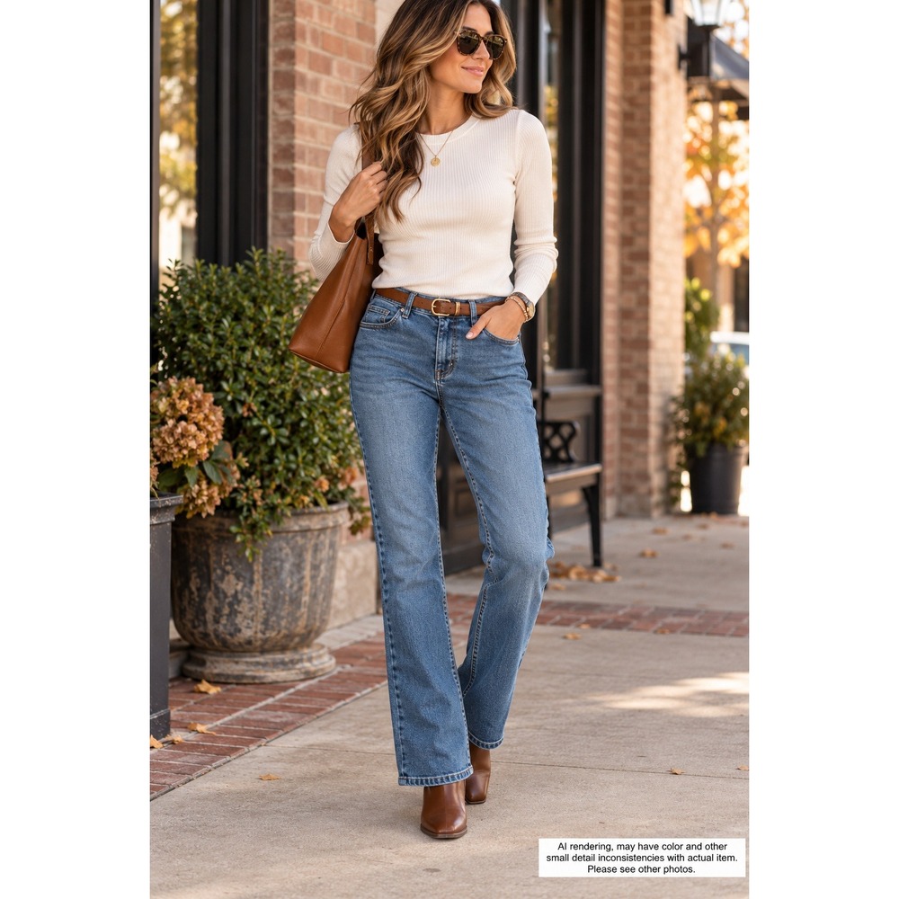 Lauren Ralph Lauren Straight Leg Jeans 14 Blue Denim Heritage Americana Prep